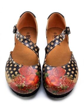 Goby Floral Polka Dot Mary Jane Flats Size 40 (9.5)
